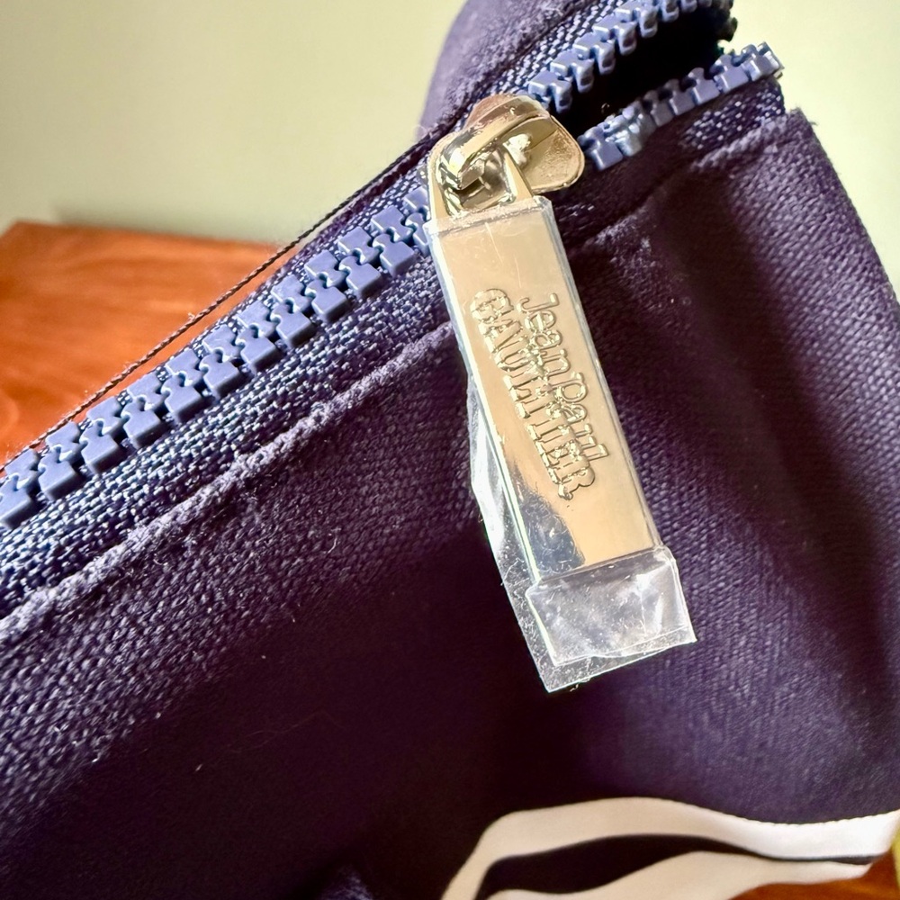Jean Paul Gaultier Navy & White Striped Tote Weekender Duffle Canvas Bag - Picture 3 of 6